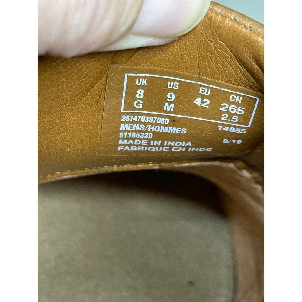 Clarks 14885  Mens Brown Leather Slip On Dress Loafers Shoes Size 91M Square Toe